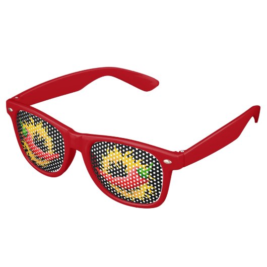 Pepper mit Flammenrückstrahler-Sonnenbrille Partybrille (Schrägansicht)