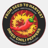 Pepper mit Flammensiegel Runder Aufkleber (Vorderseite)