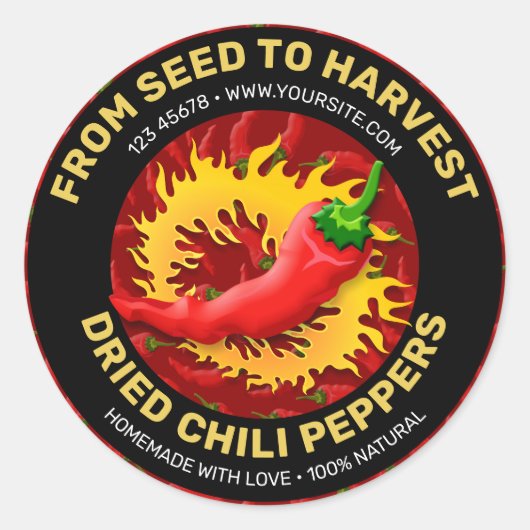 Pepper mit Flammensiegel Runder Aufkleber (Vorderseite)
