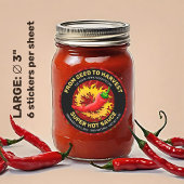 Pepper mit Flammensiegel Runder Aufkleber