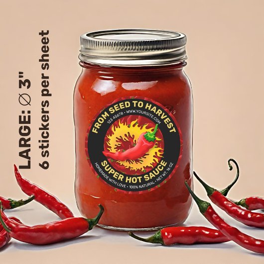 Pepper mit Flammensiegel Runder Aufkleber