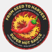 Pepper mit Flammensiegel Runder Aufkleber (Vorderseite)