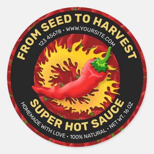 Pepper mit Flammensiegel Runder Aufkleber (Vorderseite)