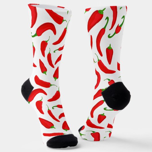 Pepper-Muster des rauen Roten Chilis Socken (Gewinkelt)
