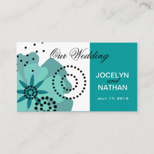 Pepper Poppies Wedding Website aquamarin Begleitkarte