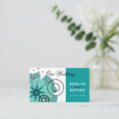 Pepper Poppies Wedding Website aquamarin Begleitkarte (Stehend Vorderseite)