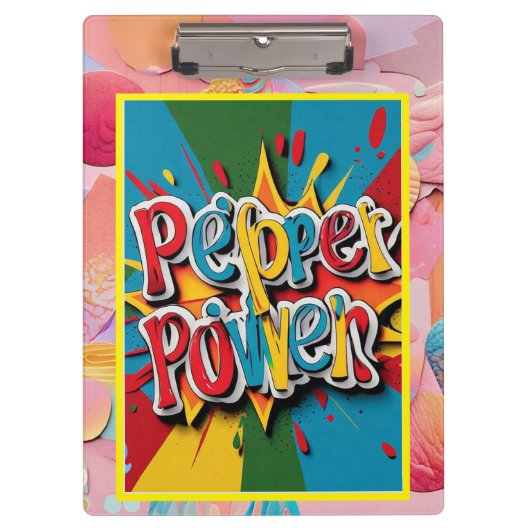 ‚Pepper Power Vivid‘ Klemmbrett (Vorderseite)