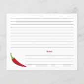 Pepper-Rezept-Karte des roten Chilis (Rückseite)