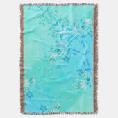 Pepper Tree Blätter Nature Turquoise Throw Blanket Decke (Vorderseite Vertikal)