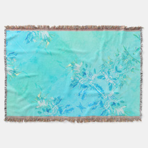 Pepper Tree Blätter Nature Turquoise Throw Blanket Decke