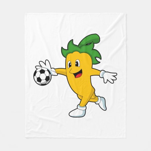 Pepper Vegan als Fußballspieler mit Fußball.PNG Fleecedecke (Vorderseite)