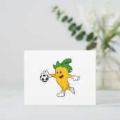 Pepper Vegan als Fußballspieler mit Fußball.PNG Postkarte (Stehend Vorderseite)