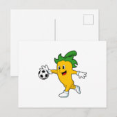 Pepper Vegan als Fußballspieler mit Fußball.PNG Postkarte (Vorne/Hinten)