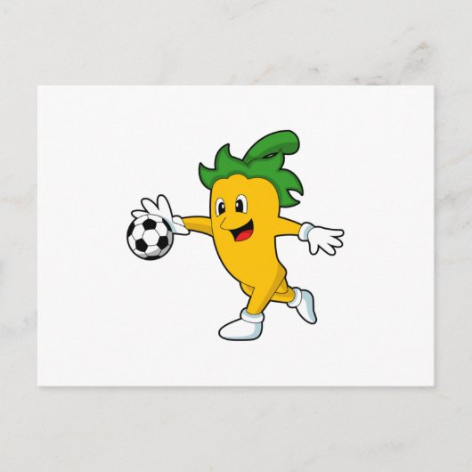 Pepper Vegan als Fußballspieler mit Fußball.PNG Postkarte (Vorderseite)