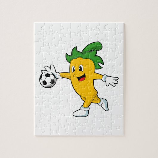 Pepper Vegan als Fußballspieler mit Fußball.PNG Puzzle (Vertikal)