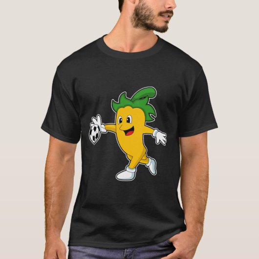 Pepper Vegan als Fußballspieler mit Fußball.PNG T-Shirt (Vorderseite)