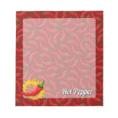 Pepper with Flame Notepad Notizblock (Vorderseite)