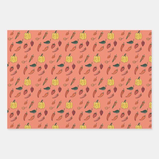 Pepper-Wrapping-Papier-Set für Hot-Chili mit 3 Geschenkpapier Set (Vorderseite 2)