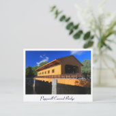 Pepperell MA New Covered Bridge Postkarte (Stehend Vorderseite)