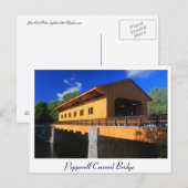Pepperell MA New Covered Bridge Postkarte (Vorne/Hinten)