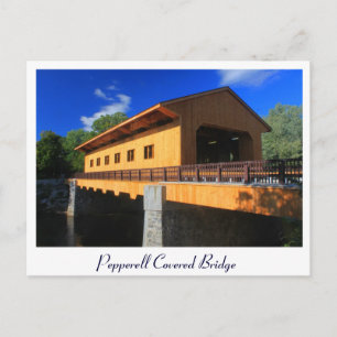 Pepperell MA New Covered Bridge Postkarte