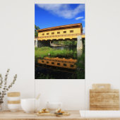 Pepperell MA New Covered Bridge River View Poster (Küche)