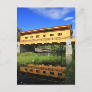Pepperell MA New Covered Bridge River View Postkarte