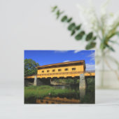 Pepperell MA New Covered Bridge River View Postkarte (Stehend Vorderseite)