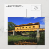 Pepperell MA New Covered Bridge River View Postkarte (Vorne/Hinten)