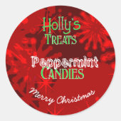 Peppermint Bonbons Weihnachtskleber Runder Aufkleber (Vorderseite)