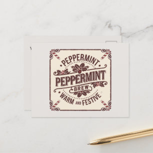Peppermint breit-Nachricht Feiertagspostkarte
