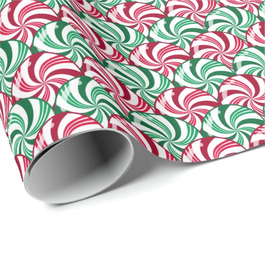 Peppermint Candies Scales - Weihnachtsmuster Geschenkpapier (Rolleneckpunkt)