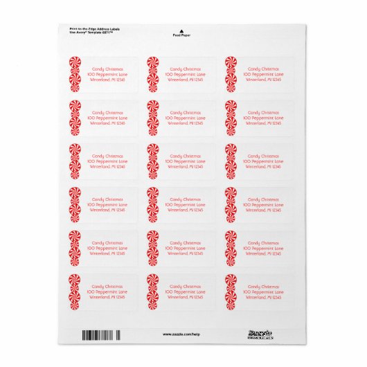Peppermint Candy Adressaufkleber (Vorne)