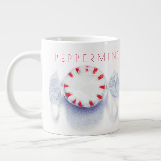 PEPPERMINT CANDY Big White Tasse + Text (Links)