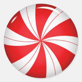 Peppermint Candy | Candy Cane Weihnachtskleber Runder Aufkleber