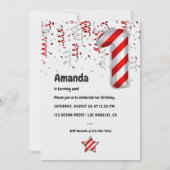 Peppermint Candy Cane Balloon 1. Weihnachten Einladung (Vorderseite)