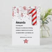 Peppermint Candy Cane Balloon 1. Weihnachten Einladung (Stehend Vorderseite)