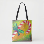 Peppermint Candy Cane Künstlerische Farbe Frohe We Tasche (Vorderseite)