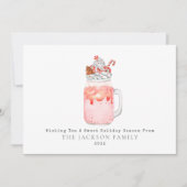 Peppermint Candy Cane Milkshake Sweet Feiertagskarte (Vorderseite)