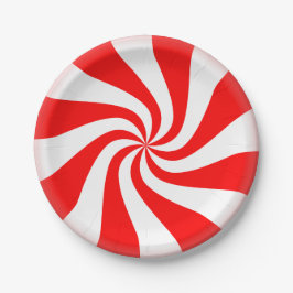 Peppermint Candy cane Pattern Pappteller