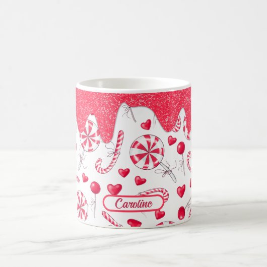 Peppermint Candy Cane Pattern Weihnachten Kaffeetasse (Mittel)