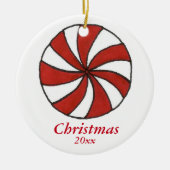 Peppermint Candy Cane Starlight Minze Weihnachten Keramikornament (Vorne)