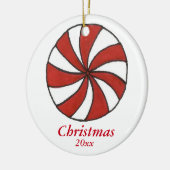 Peppermint Candy Cane Starlight Minze Weihnachten Keramikornament (Links)