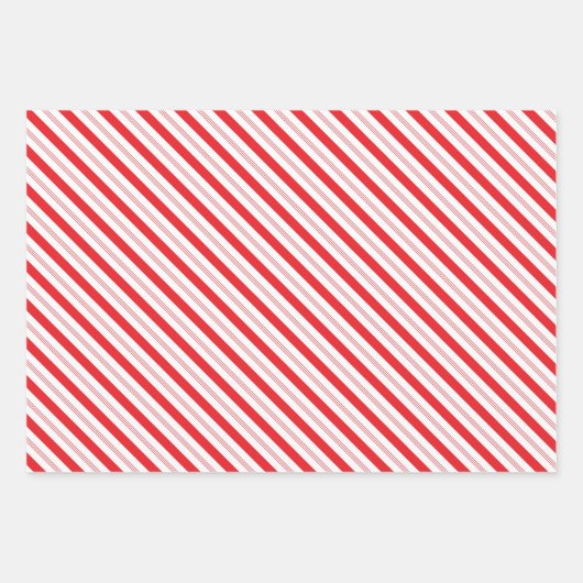 Peppermint Candy Cane Stripe Weihnachtskekse Geschenkpapier Set (Vorderseite 3)