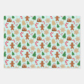 Peppermint Candy Cane Stripe Weihnachtskekse Geschenkpapier Set (Vorderseite 2)