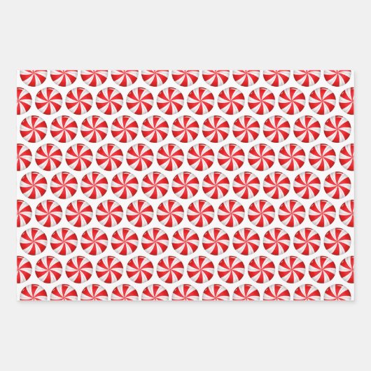Peppermint Candy Cane Stripe Weihnachtskekse Geschenkpapier Set (Vorderseite)