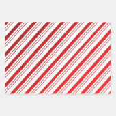 Peppermint Candy Cane Striped Geschenkpapier Set (Vorderseite)