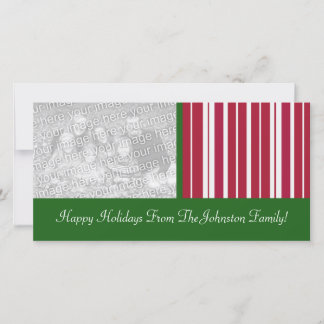 Peppermint Candy Cane Stripes Holiday Foto Cards Feiertagskarte