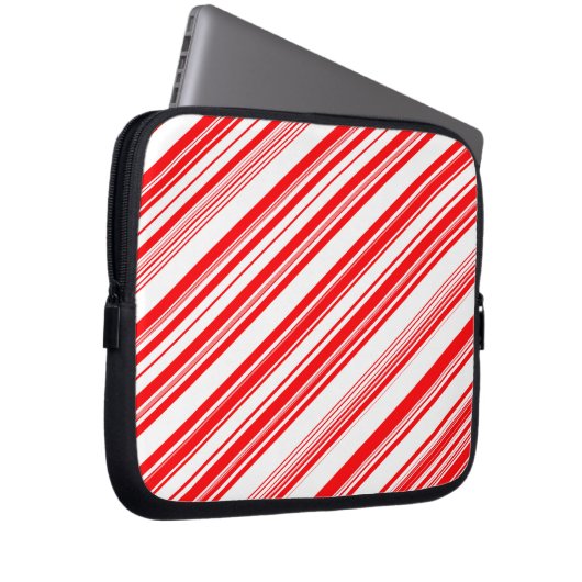 Peppermint Candy Cane Stripes Xmas Electronics Bag Laptopschutzhülle (Vorne Rechts)