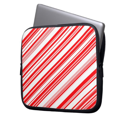 Peppermint Candy Cane Stripes Xmas Electronics Bag Laptopschutzhülle (Vorderseite Links)